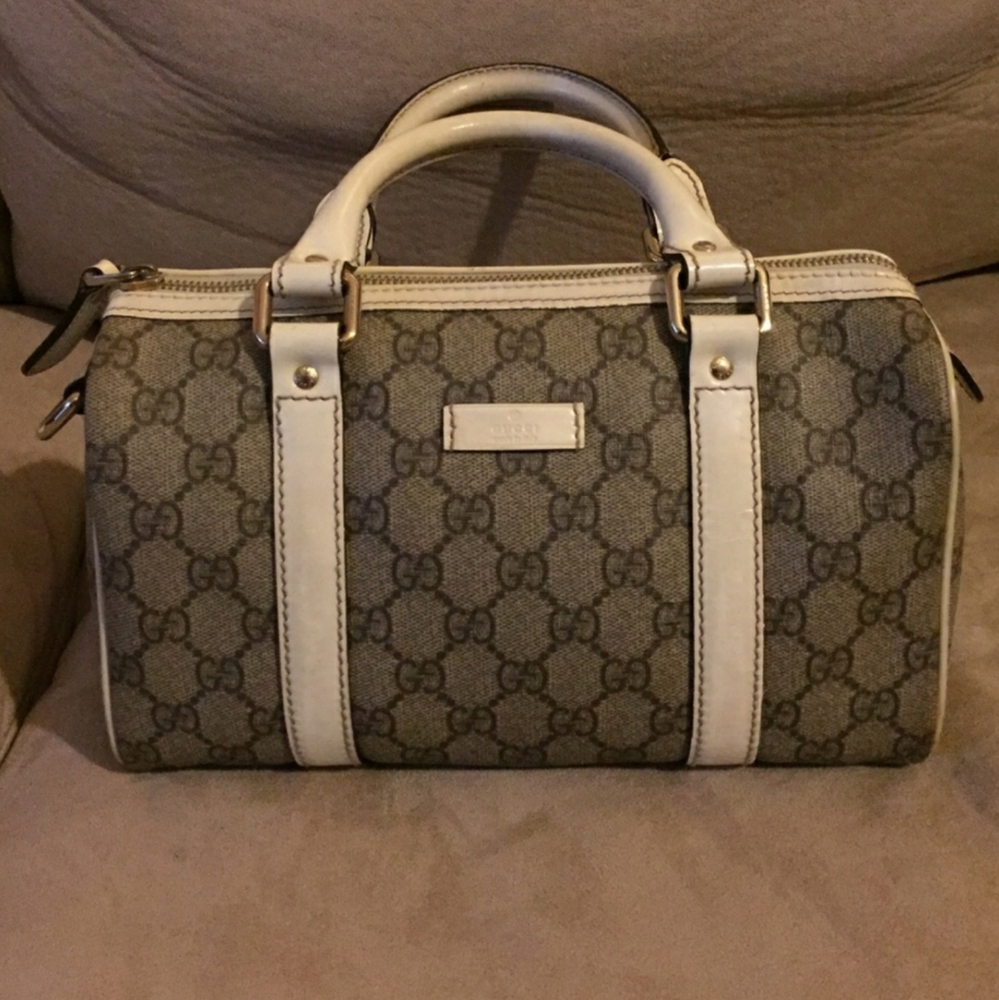Authentic Gucci mini Boston canvas bag